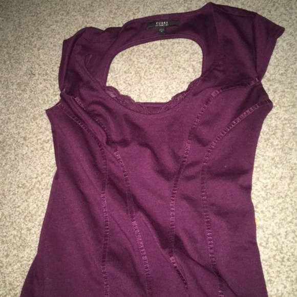 Gorgeous Deep Red/Burgundy Lace Corset-Style Top - Picture 2 of 4